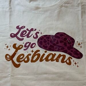 Graphic Crop Tee “Let’s go Lesbians”
